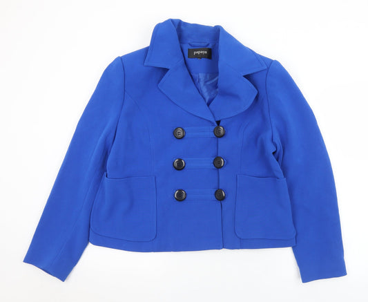 Papaya Womens Blue   Jacket  Size S  Button
