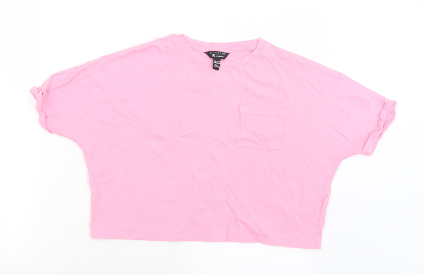 New Look Girls Pink  Polyester Camisole T-Shirt Size 14-15 Years Crew Neck