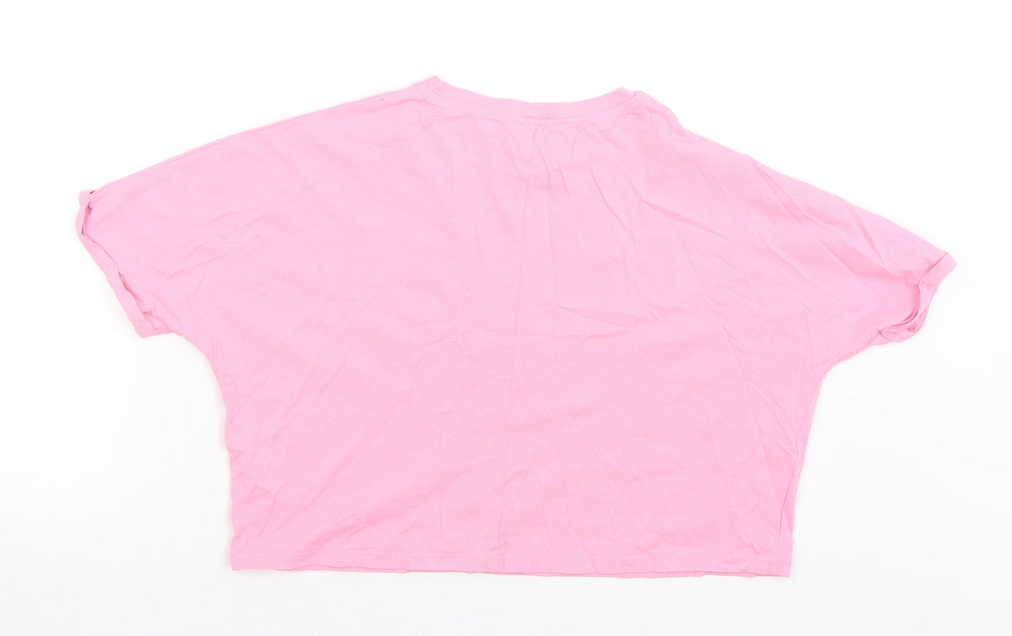 New Look Girls Pink  Polyester Camisole T-Shirt Size 14-15 Years Crew Neck