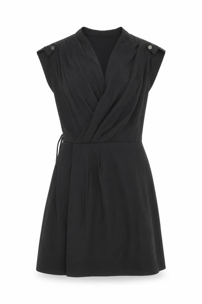 H&M Womens Black  Polyester Fit & Flare  Size 6  V-Neck