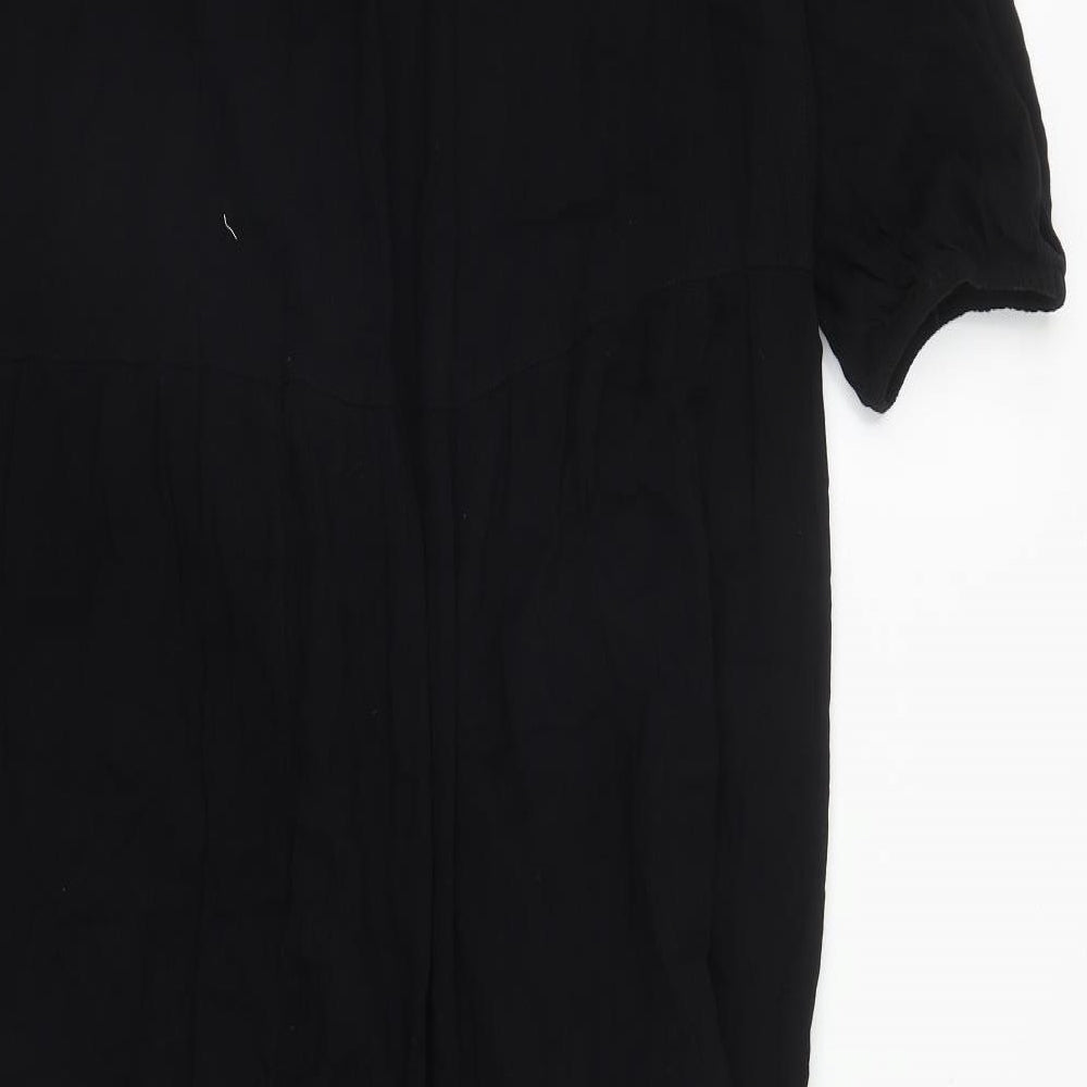 Studio West Womens Black  Cotton Maxi  Size S  Round Neck Button