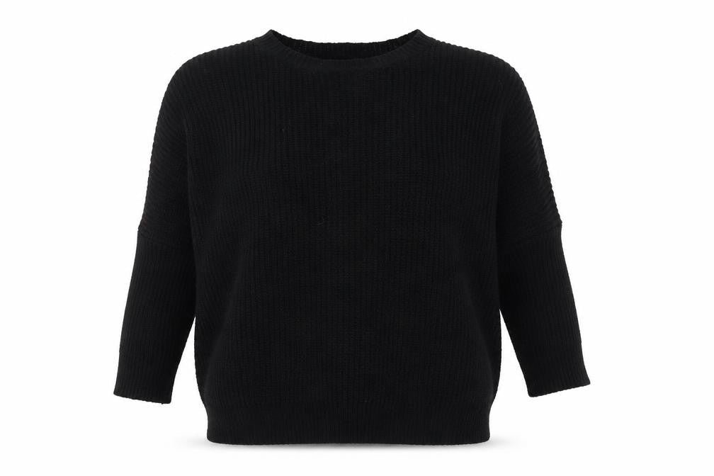 Bershka Womens Black Round Neck  Acrylic Pullover Jumper Size M