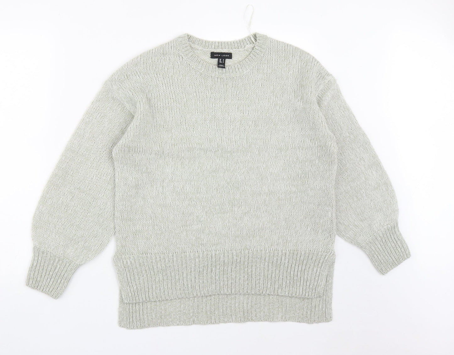 New Look Womens Grey Round Neck  Acrylic Pullover Jumper Size S