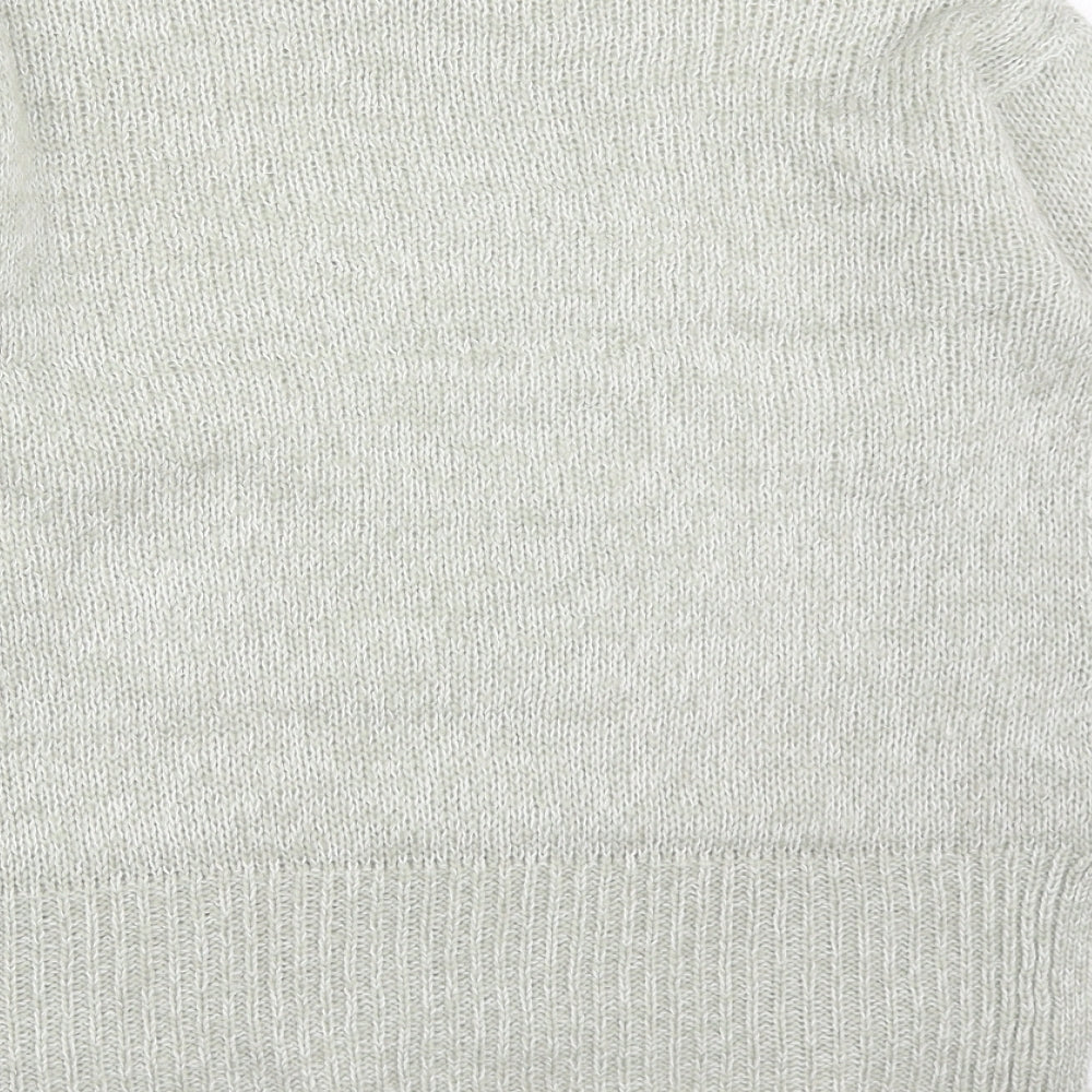 New Look Womens Grey Round Neck  Acrylic Pullover Jumper Size S