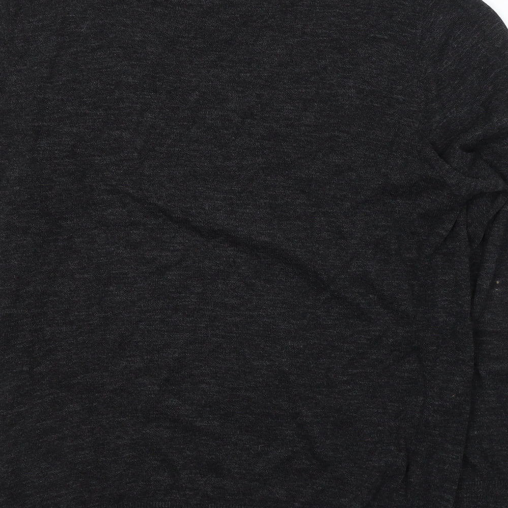 George Mens Grey V-Neck  Cotton Pullover Jumper Size M