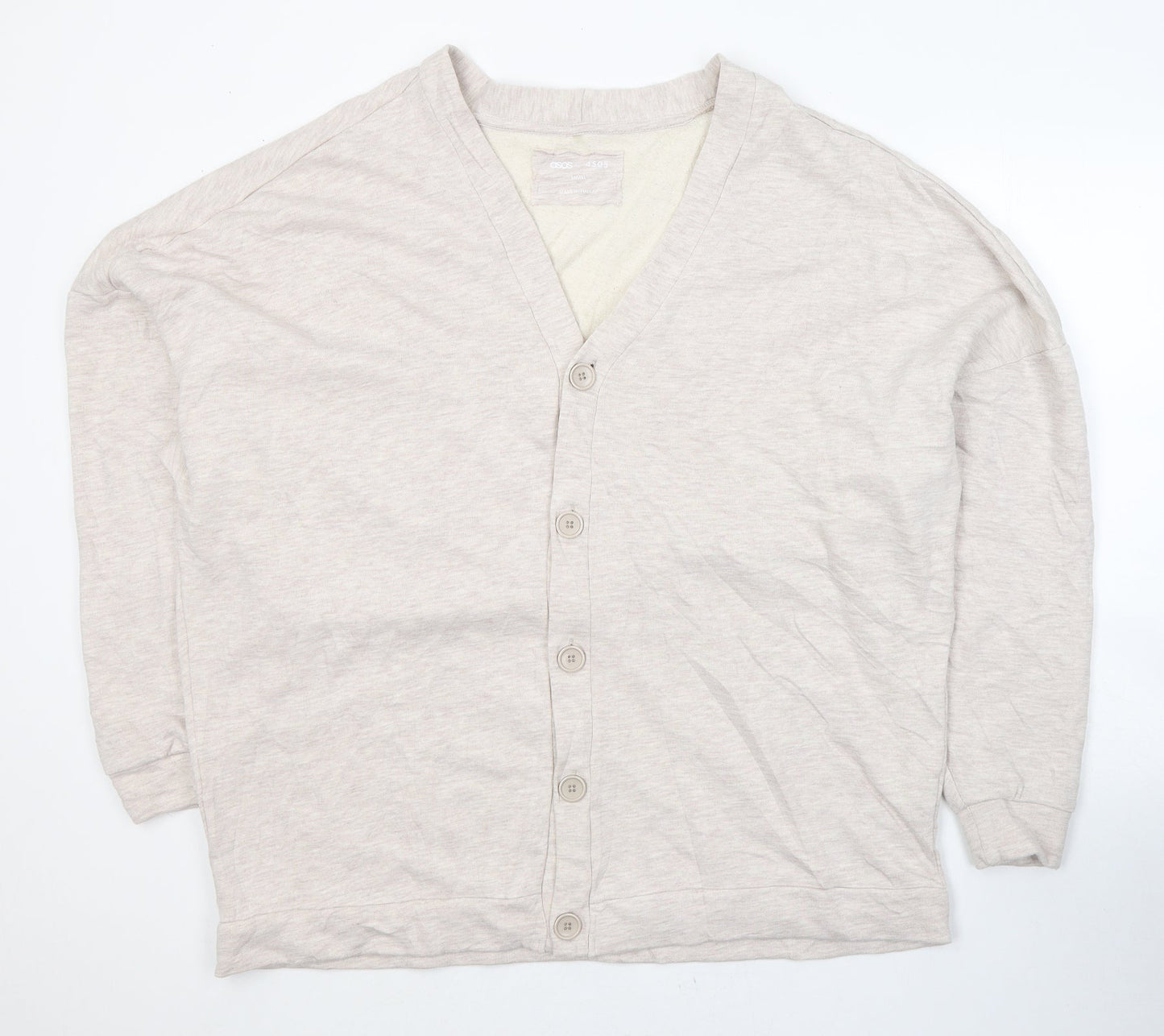 ASOS Mens Beige V-Neck  Cotton Cardigan Jumper Size S