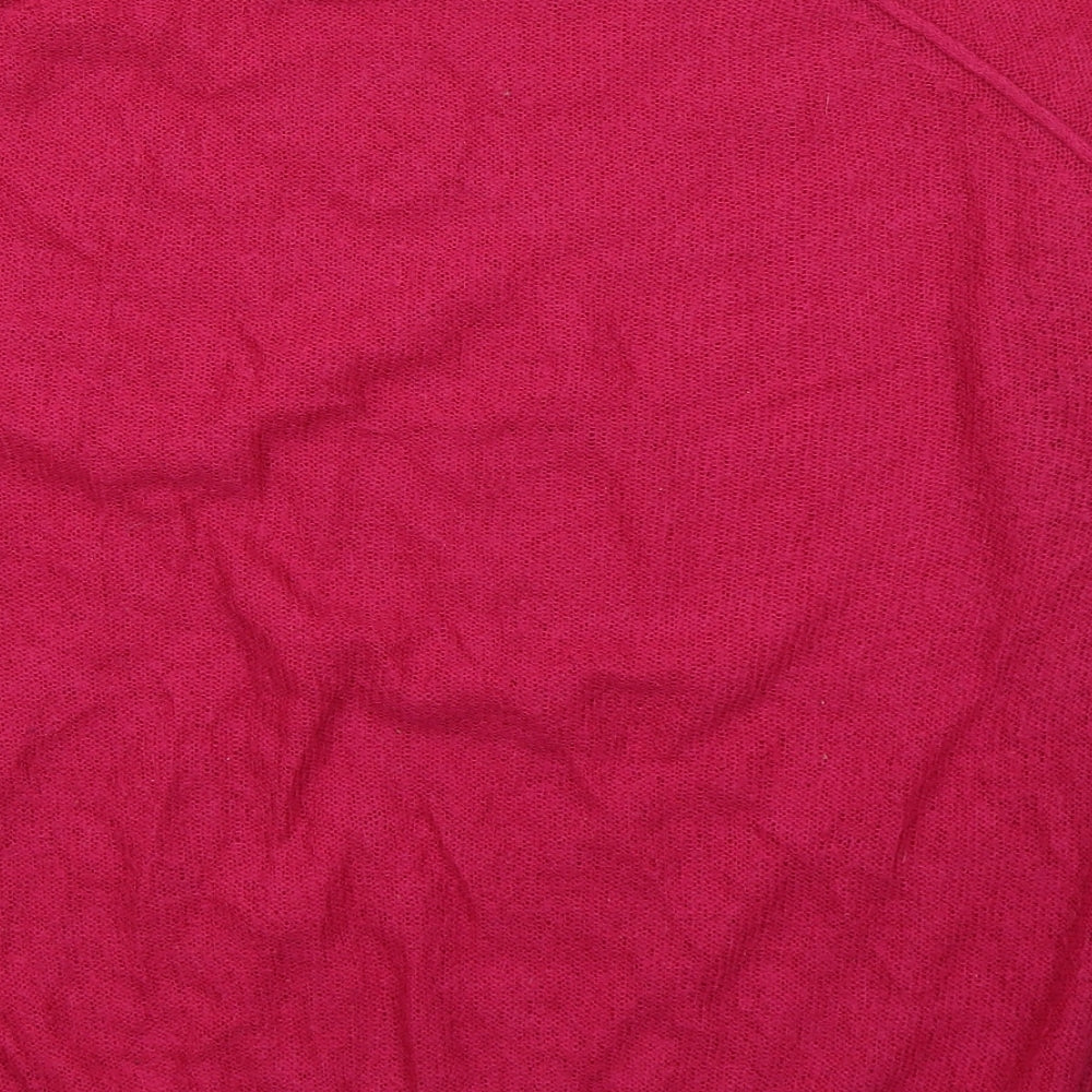 Topshop Womens Pink Round Neck  Acrylic Pullover Jumper Size 14
