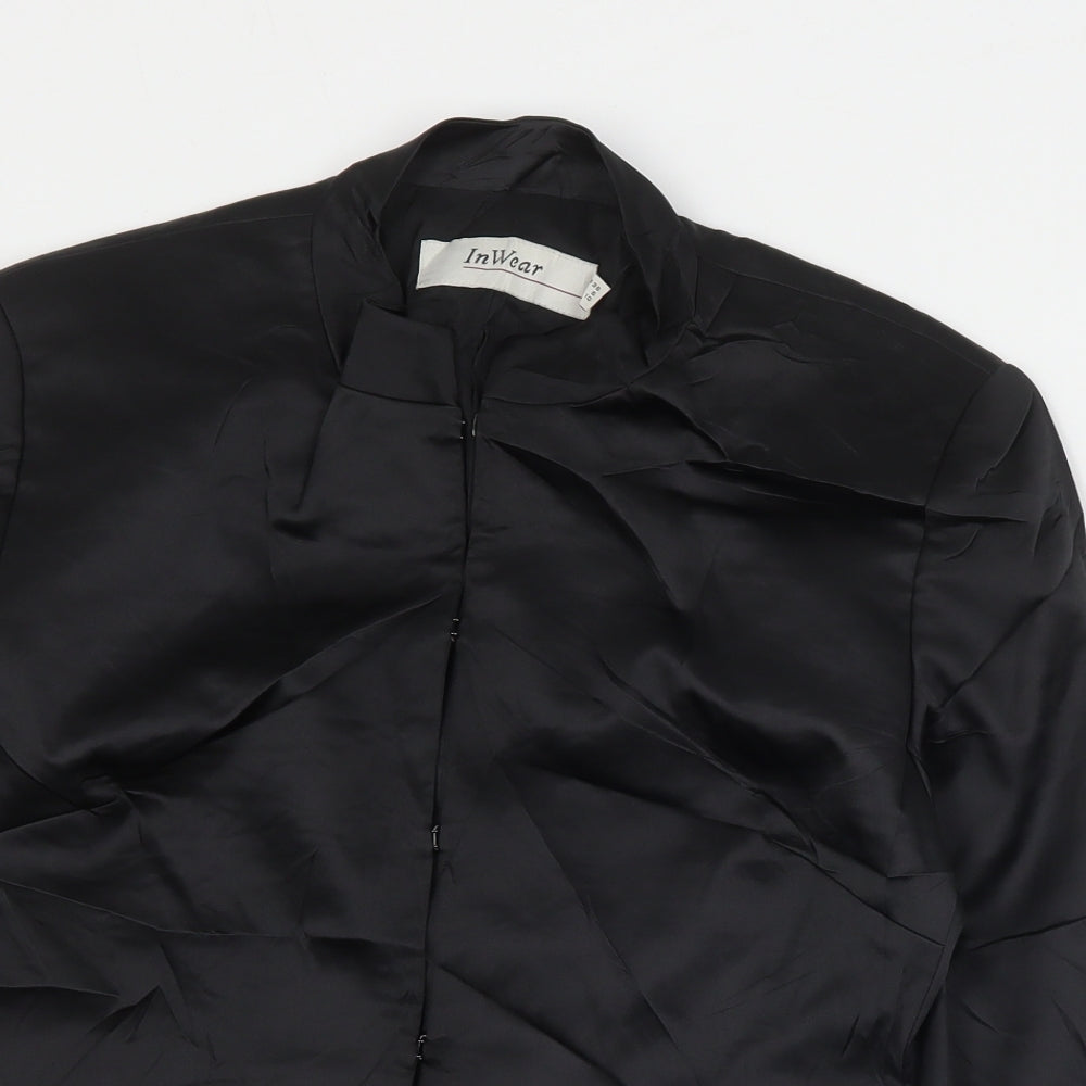 InWear Womens Black   Jacket  Size 10  Hook & Eye