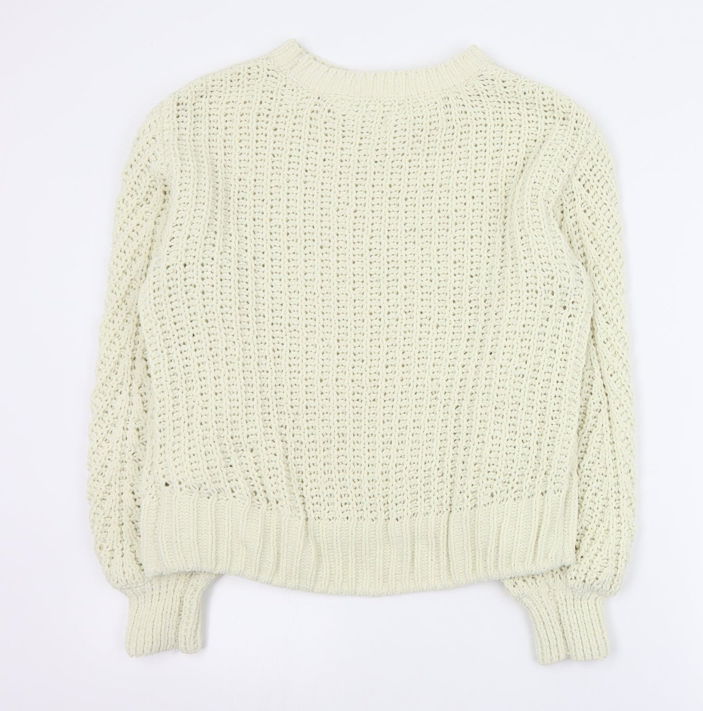 H&M Womens Beige Round Neck  Polyester Pullover Jumper Size XS