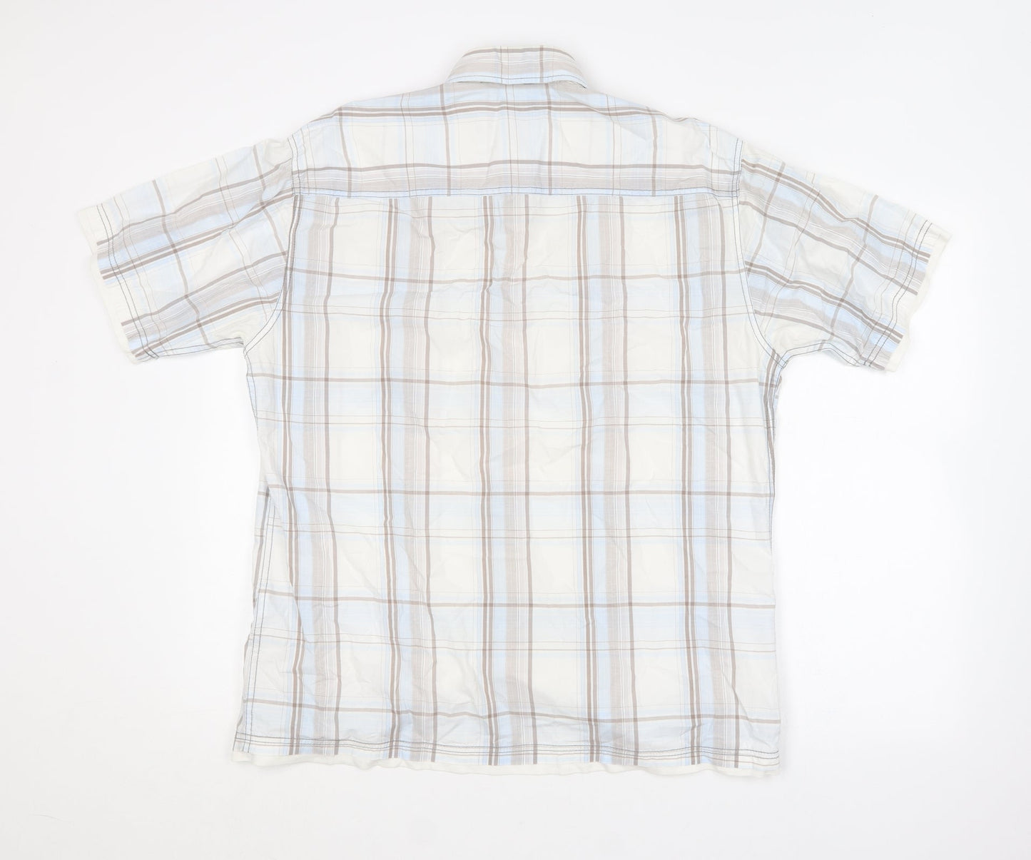 TOM TAILOR Womens Multicoloured Plaid Cotton Camisole Button-Up Size L Collared