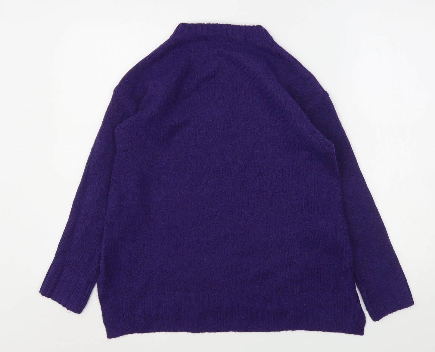 Marks and Spencer Womens Purple Round Neck  Acrylic Pullover Jumper Size S