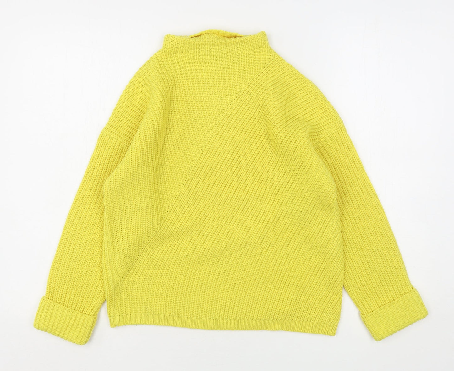 Dorothy Perkins Womens Yellow High Neck  Acrylic Pullover Jumper Size 6