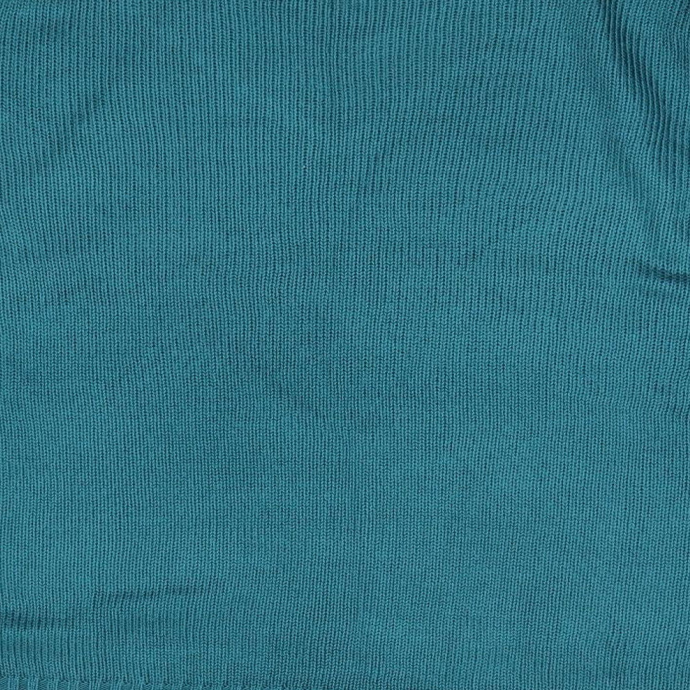 Preworn Womens Green V-Neck  Acrylic Pullover Jumper Size L