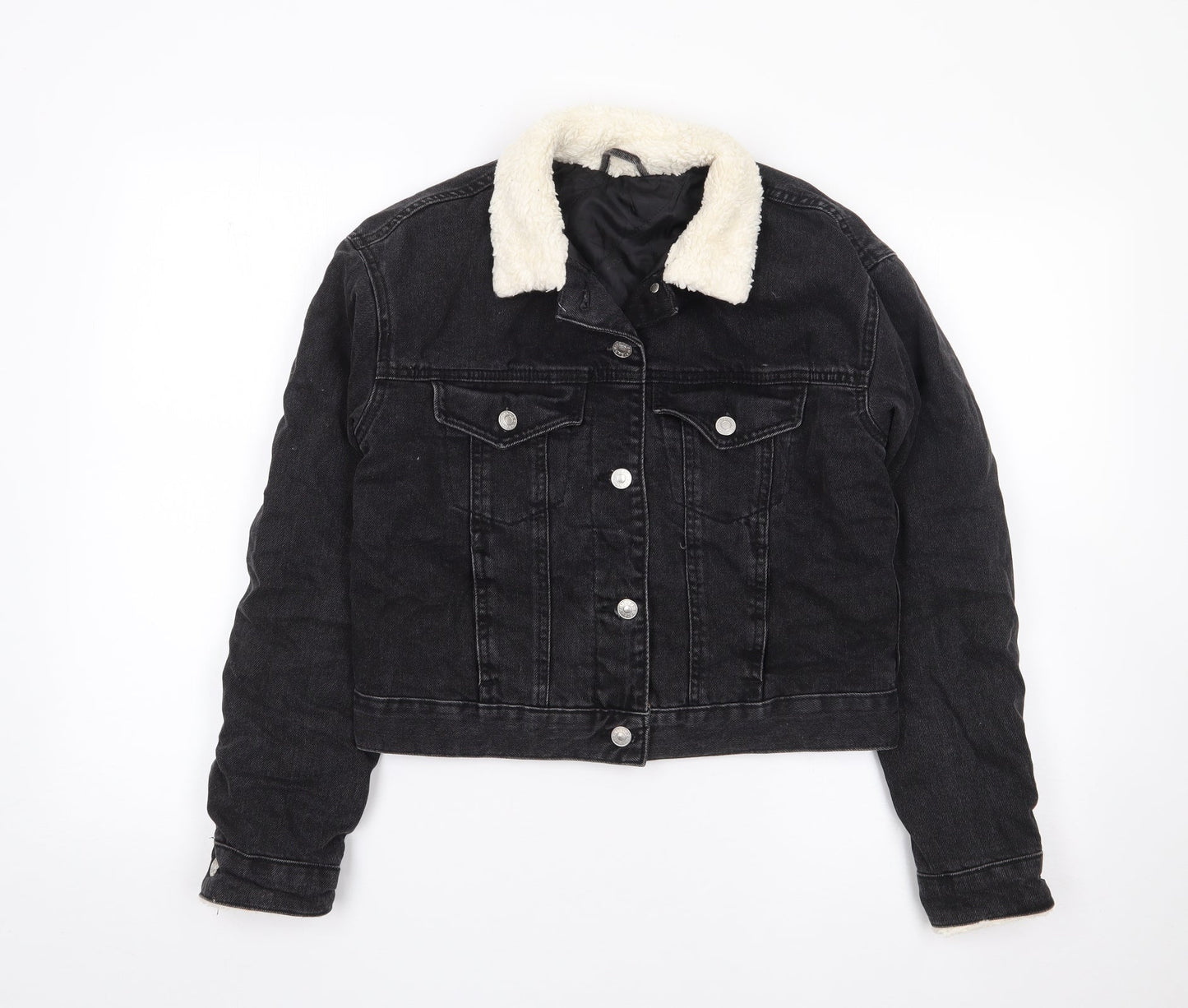Topshop Womens Black   Jacket Coat Size 6  Button