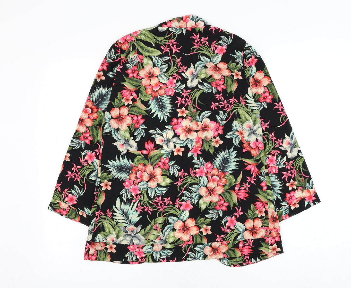 New Look Womens Black Floral  Jacket Blazer Size 10