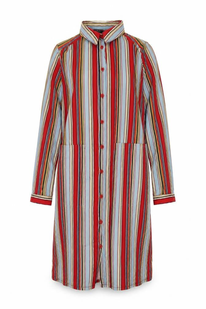 Piano C Womens Multicoloured Striped Viscose Shirt Dress  Size M  Collared