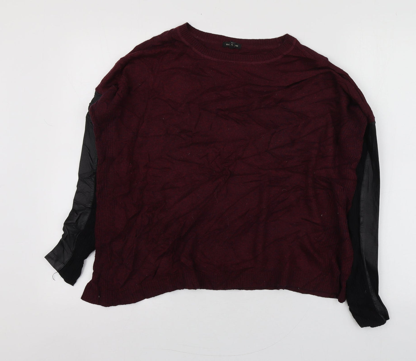 River Island Womens Red Round Neck  Viscose Pullover Jumper Size 36