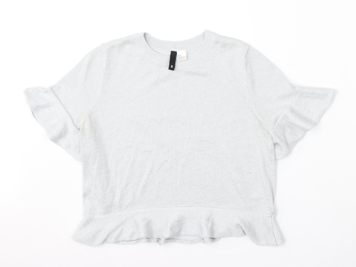 Divided by H&M Womens Silver Round Neck  Viscose Pullover Jumper Size S