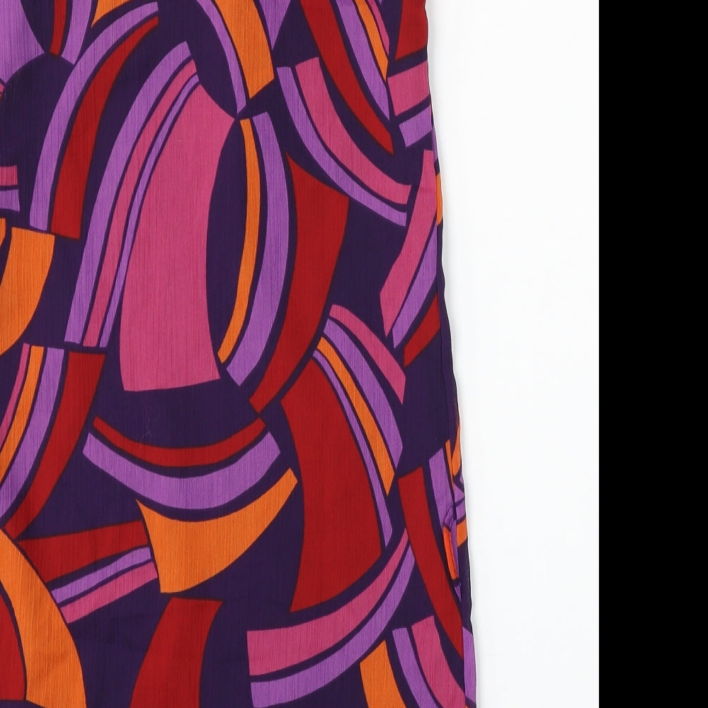 Bay Womens Multicoloured Geometric Polyester Sheath  Size 8  Round Neck