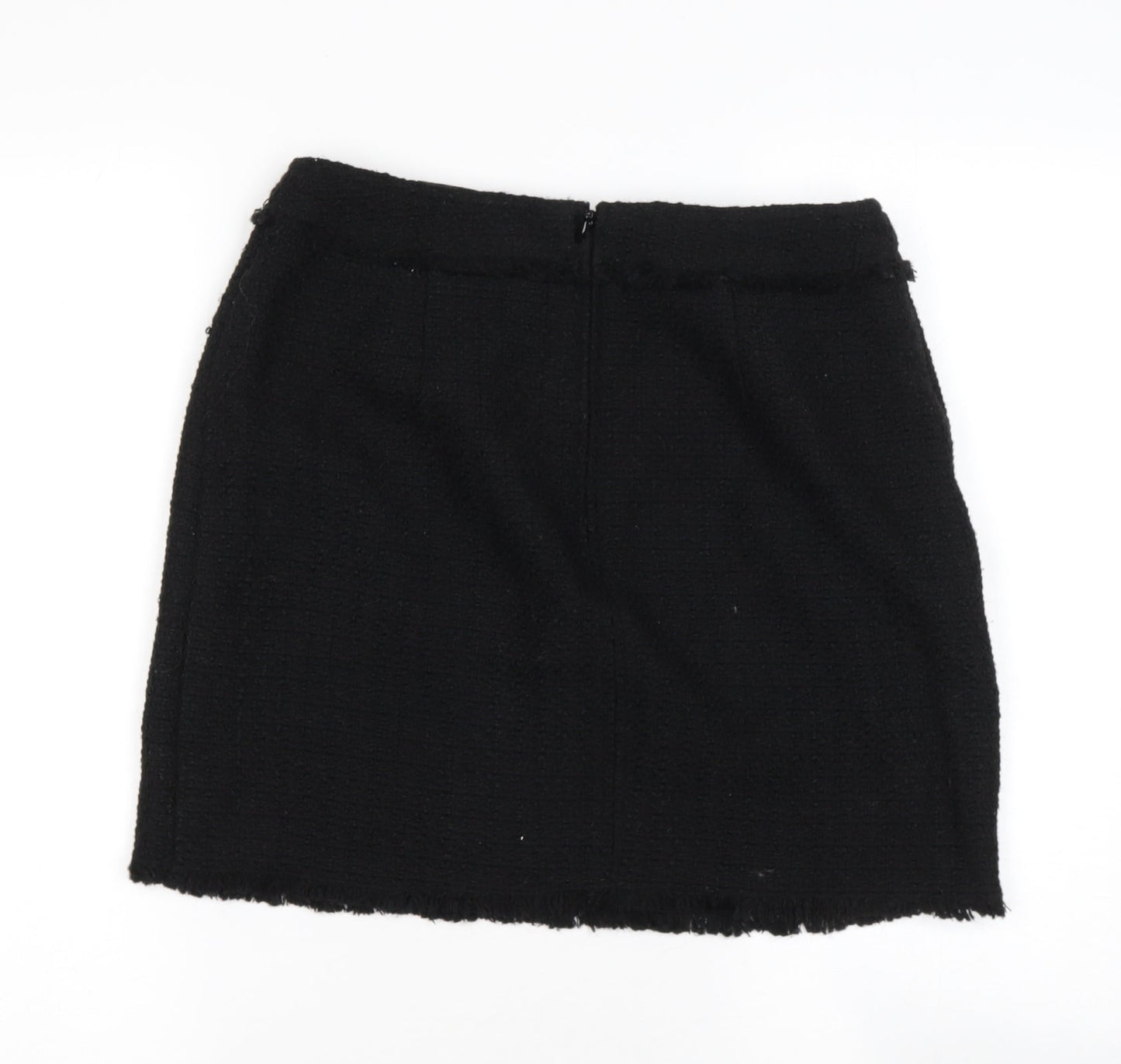H&M Womens Black  Polyester A-Line Skirt Size XS