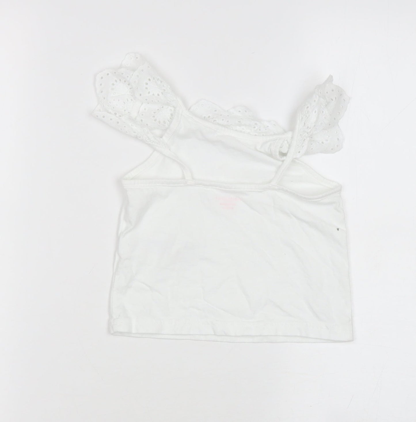 primrk Girls White  Cotton Basic Blouse Size 2-3 Years Square Neck