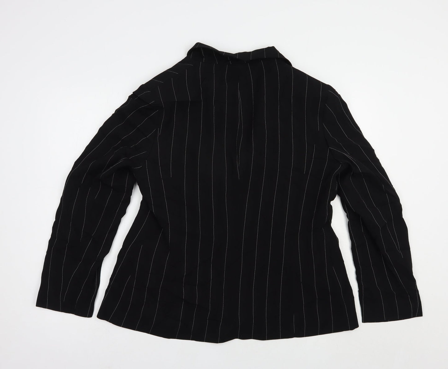 Vie de Mode Womens Black Striped  Jacket Blazer Size 18  Button