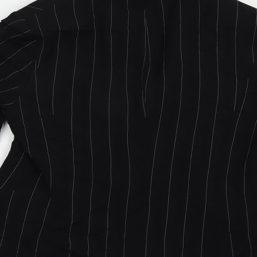 Vie de Mode Womens Black Striped  Jacket Blazer Size 18  Button