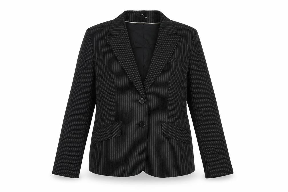 Dorothy Perkins Womens Black Striped  Jacket Blazer Size 12  Button
