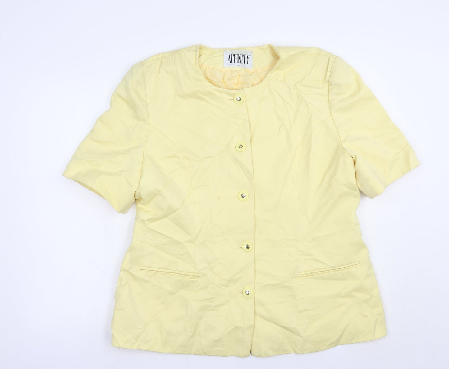 Affinity Womens Yellow   Jacket Blazer Size 16  Button
