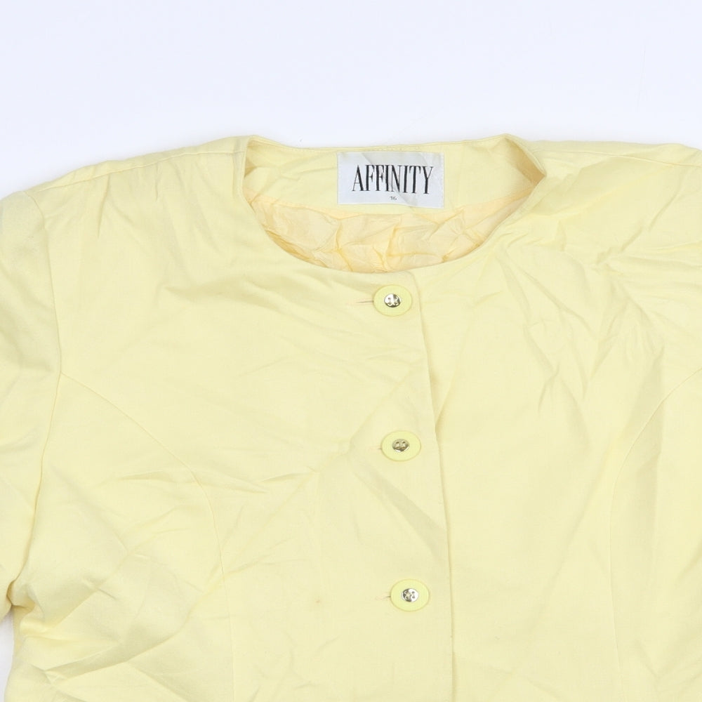 Affinity Womens Yellow   Jacket Blazer Size 16  Button
