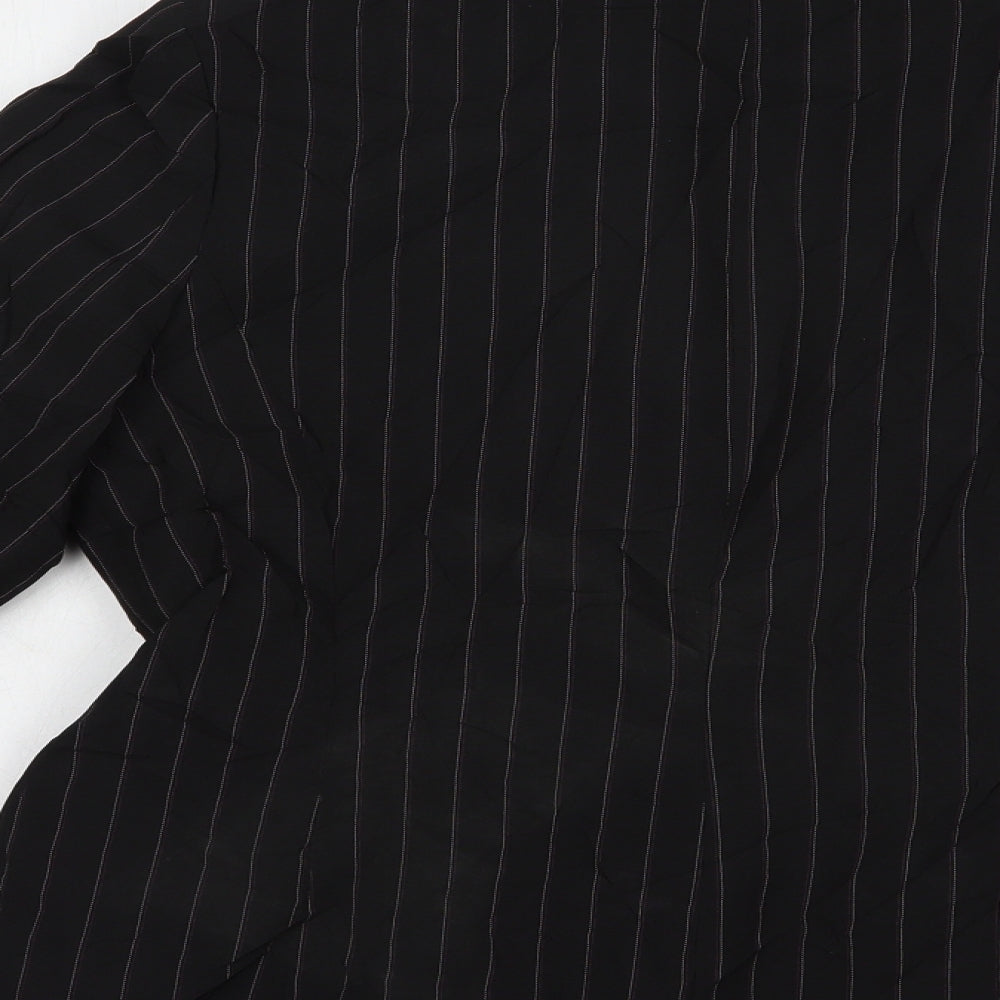 Dorothy Perkins Womens Black Striped  Jacket Blazer Size 14  Button