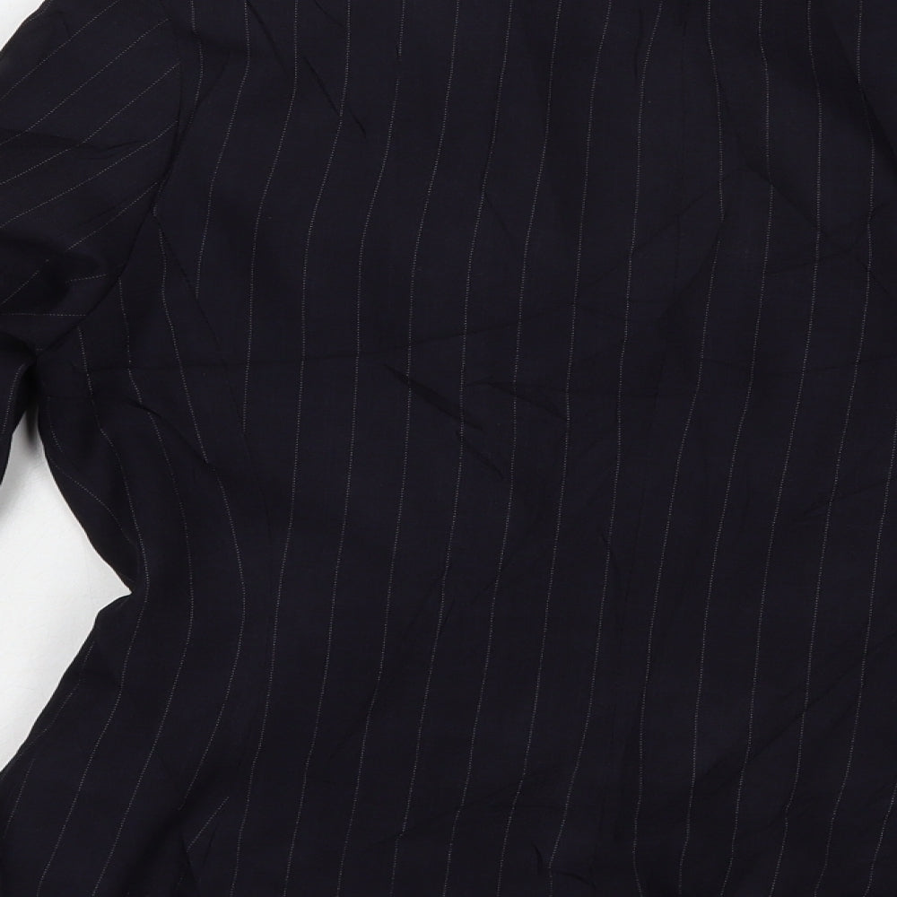 George Womens Blue Striped  Jacket Blazer Size 10  Button