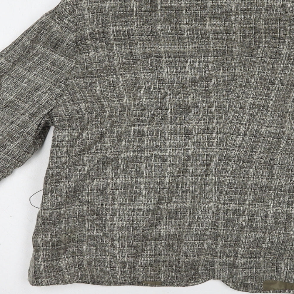 Atmosphere Womens Grey Plaid  Jacket Blazer Size 12  Button