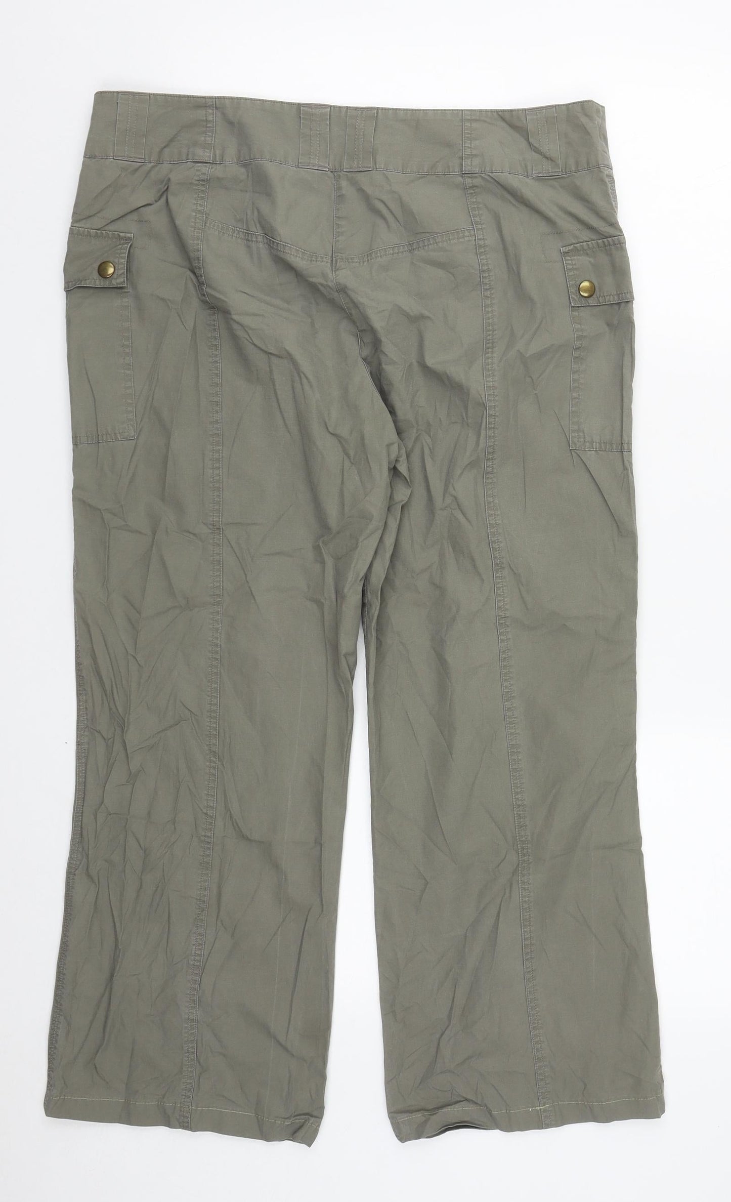 Dorothy Perkins Womens Brown  Cotton Trousers  Size 16 L26 in Regular Zip