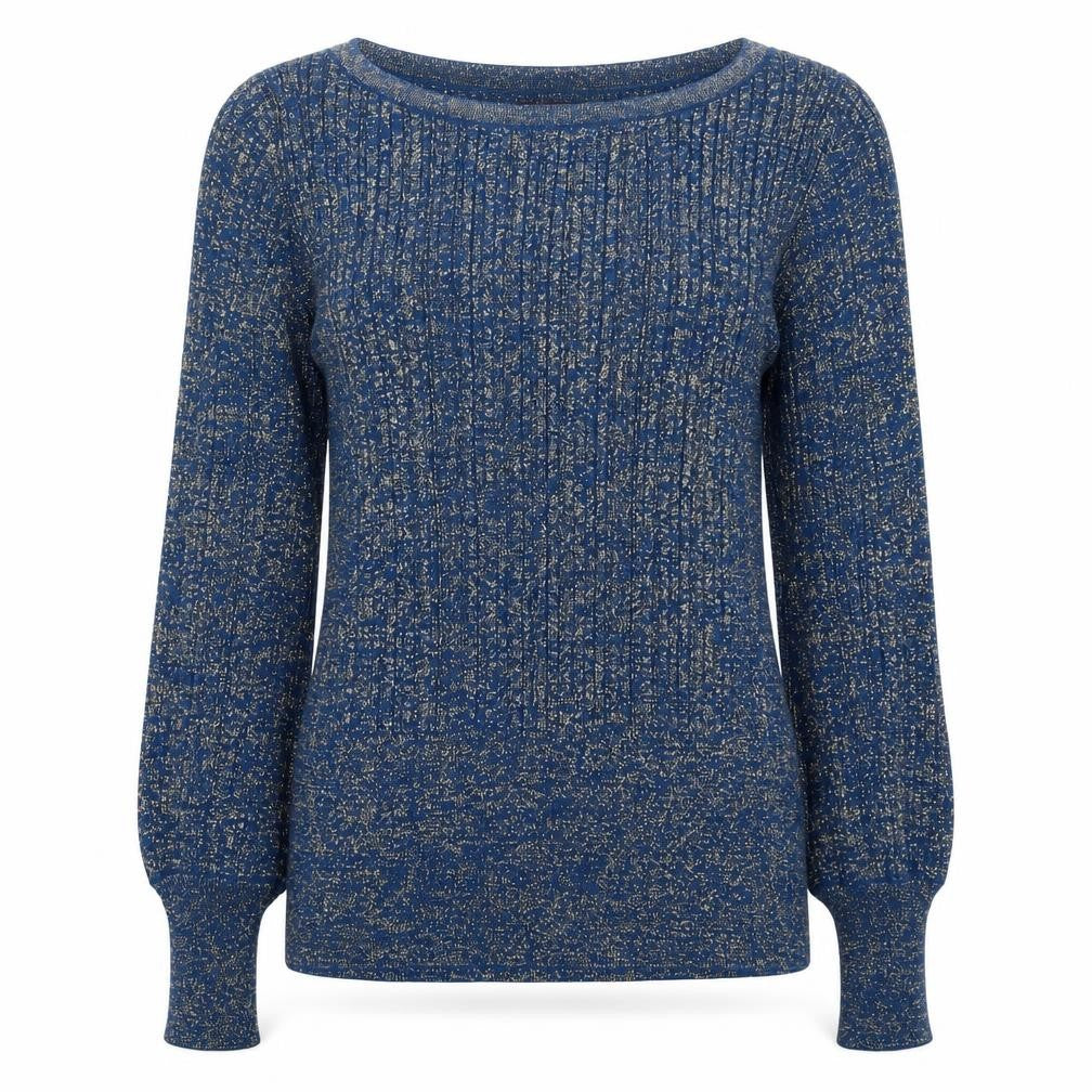 Marks and Spencer Womens Blue Boat Neck  Viscose Pullover Jumper Size S