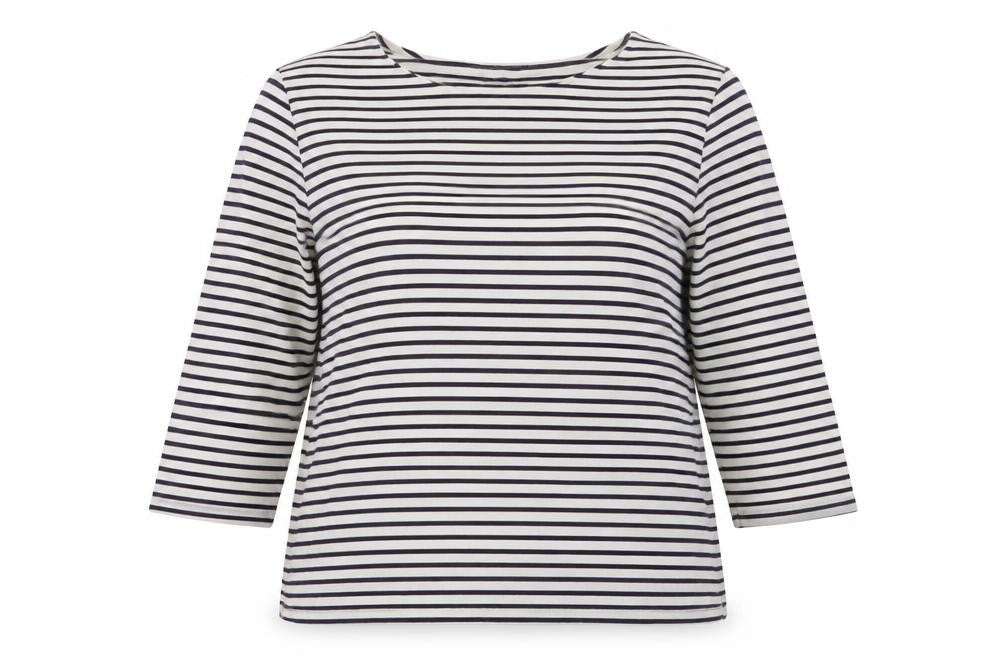 Marks and Spencer Womens White Striped Viscose Pullover Sweatshirt Size 16  Pullover