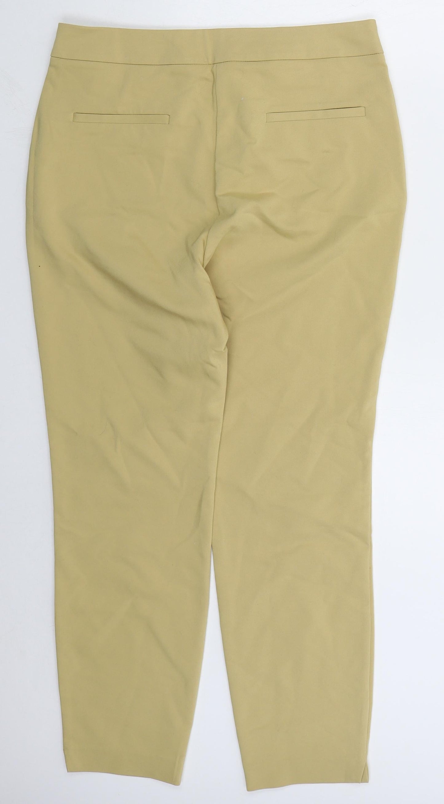 Papaya Womens Beige  Polyester Trousers  Size 12 L26 in Regular Hook & Eye