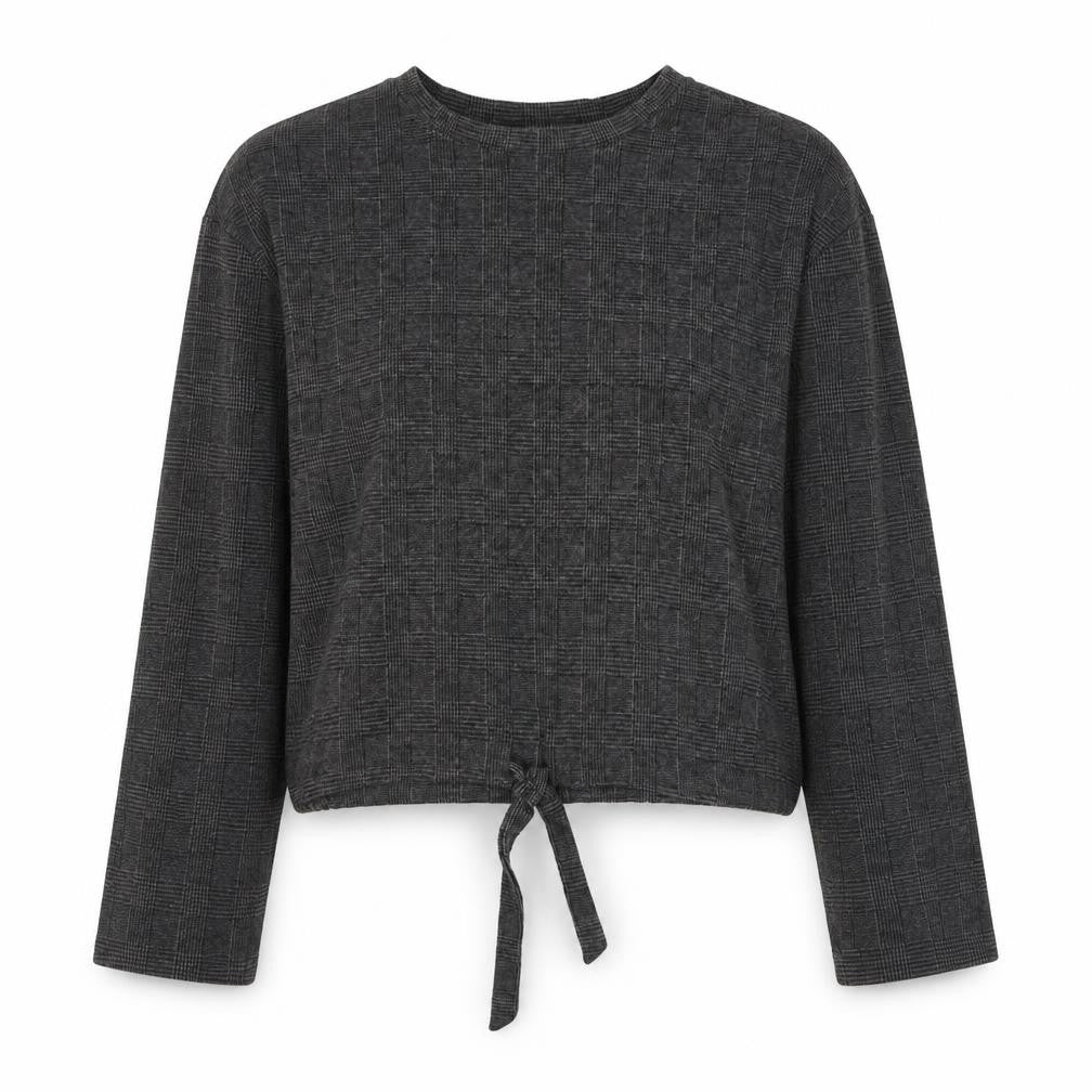 Matalan Womens Grey Plaid Polyester Pullover Sweatshirt Size L  Pullover