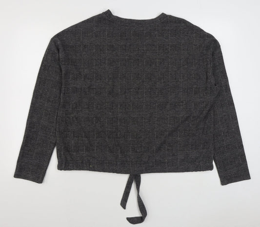 Matalan Womens Grey Plaid Polyester Pullover Sweatshirt Size L  Pullover