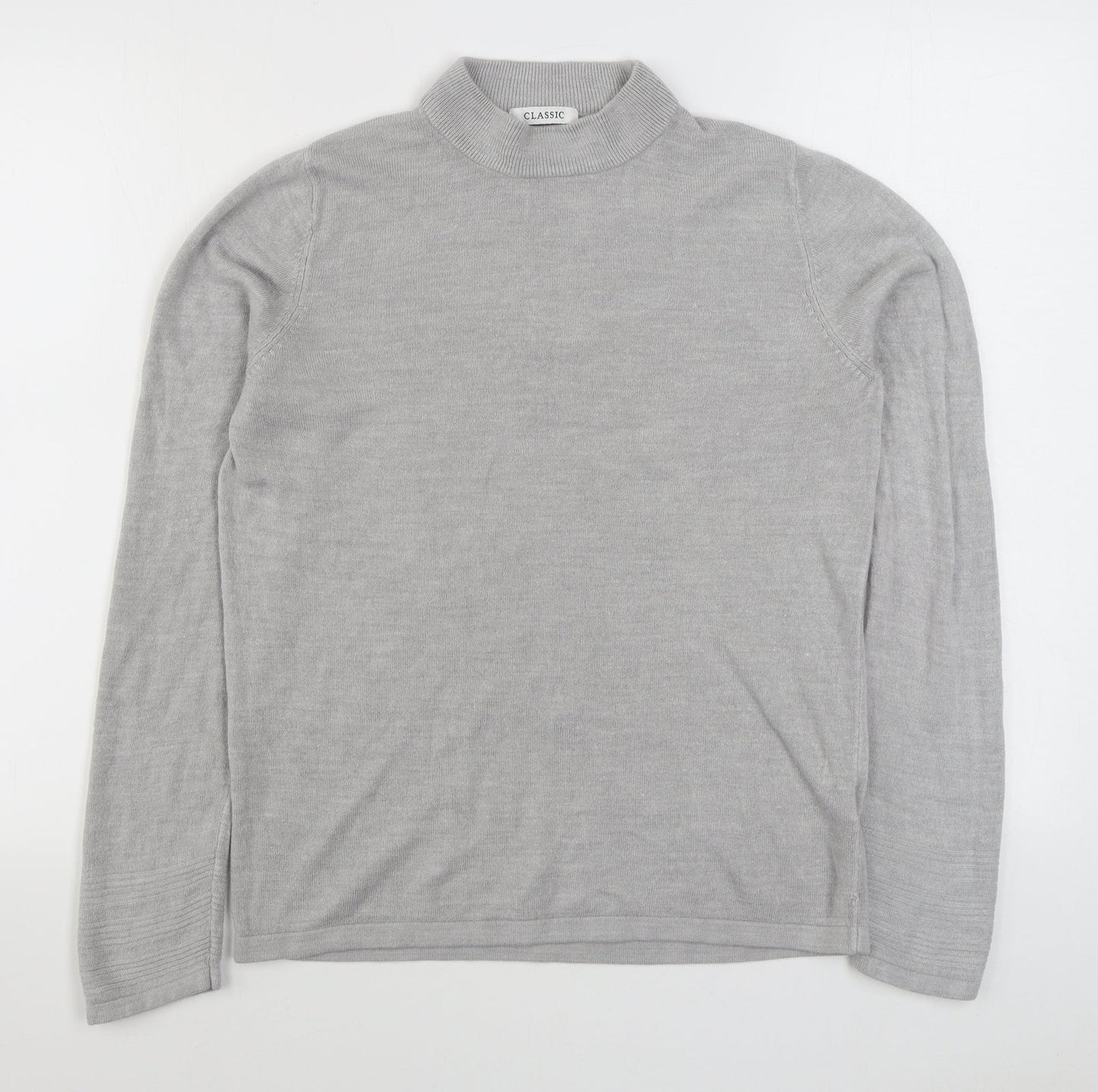 Marks and Spencer Womens Grey Round Neck  Acrylic Pullover Jumper Size 12
