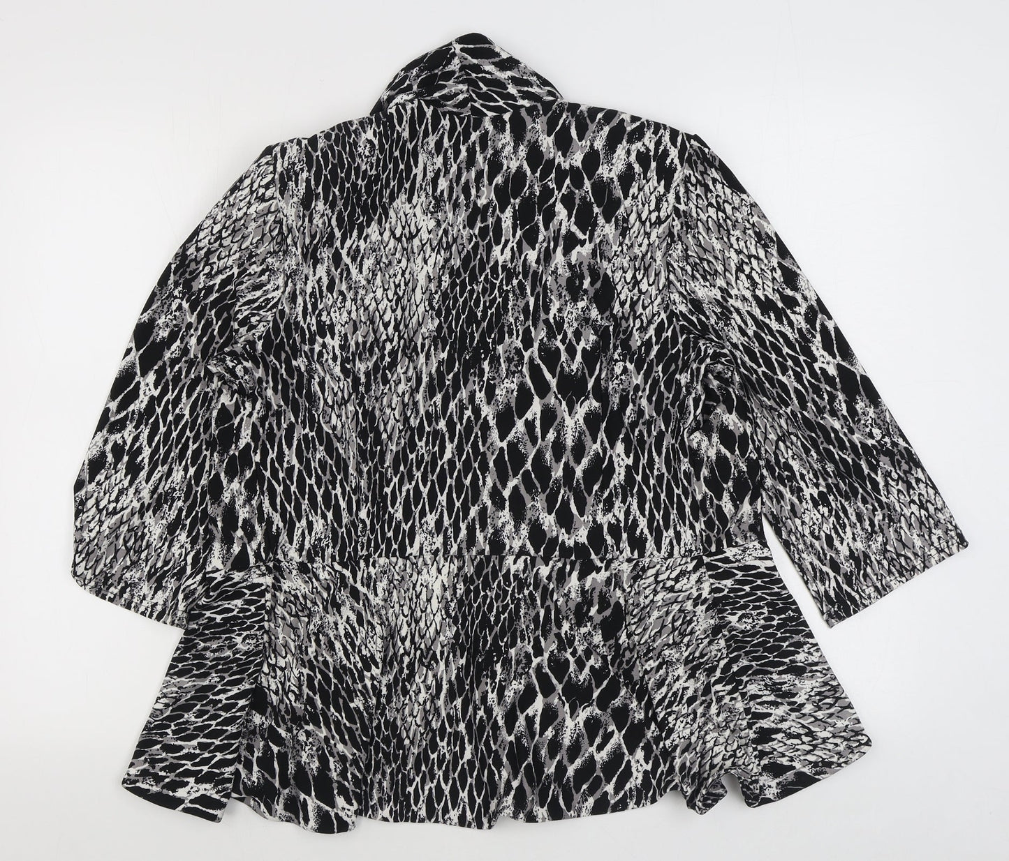 Roman Womens Black Animal Print  Jacket Blazer Size 12