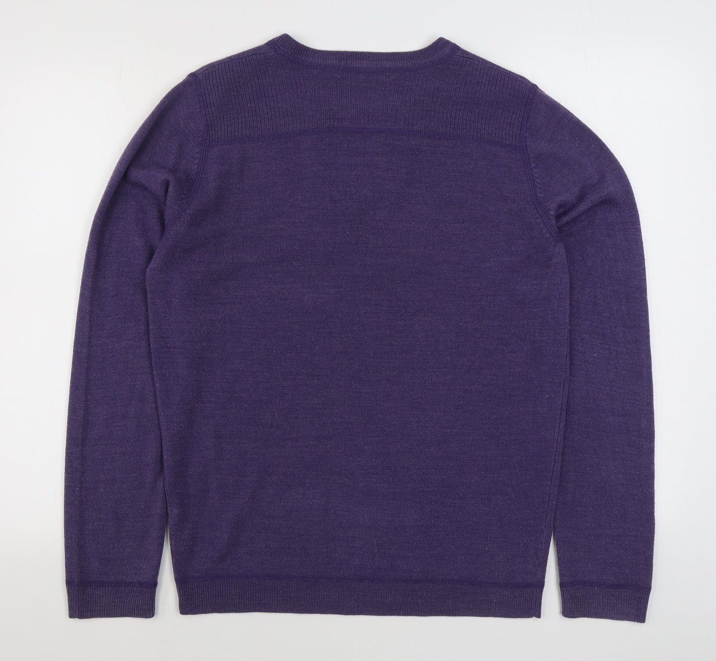 Debenhams Womens Purple V-Neck  Acrylic Pullover Jumper Size M