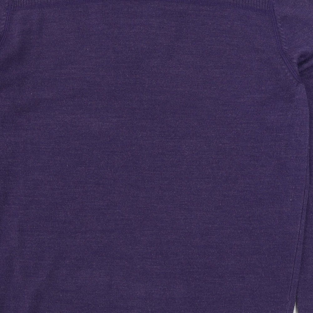 Debenhams Womens Purple V-Neck  Acrylic Pullover Jumper Size M
