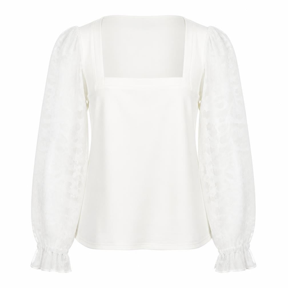 River Island  Womens White  Polyester Basic Blouse Size 12 Square Neck