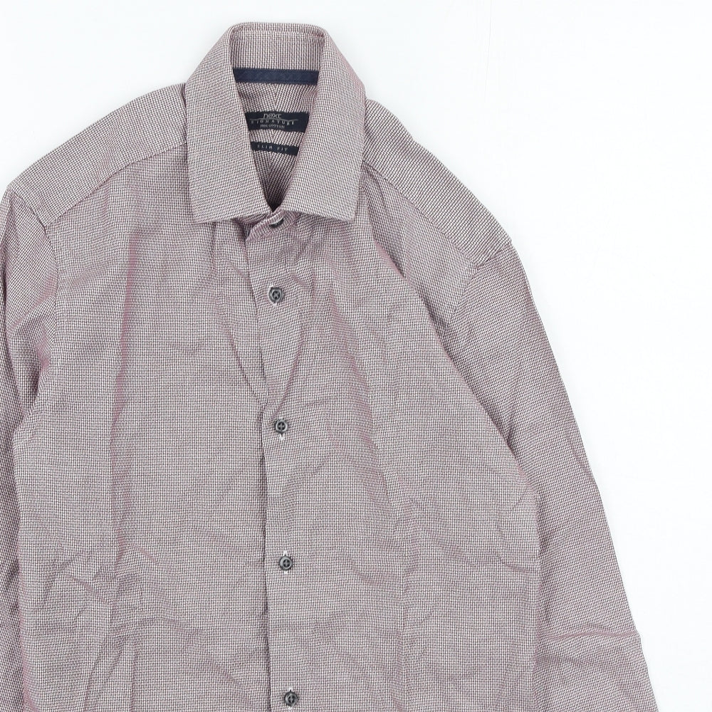 NEXT Mens Purple  Cotton  Button-Up Size 37 Collared