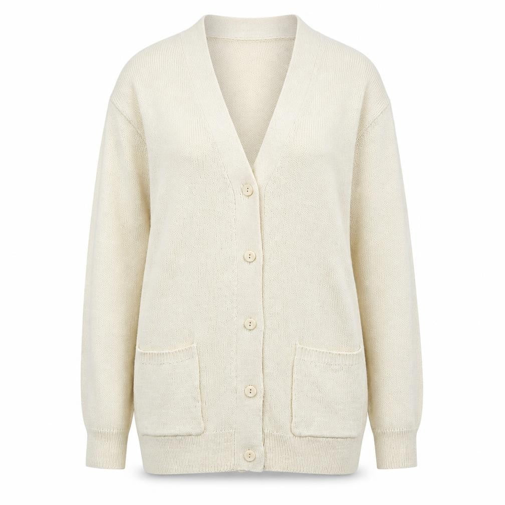 Damart Womens Beige Round Neck  Acrylic Cardigan Jumper Size 10