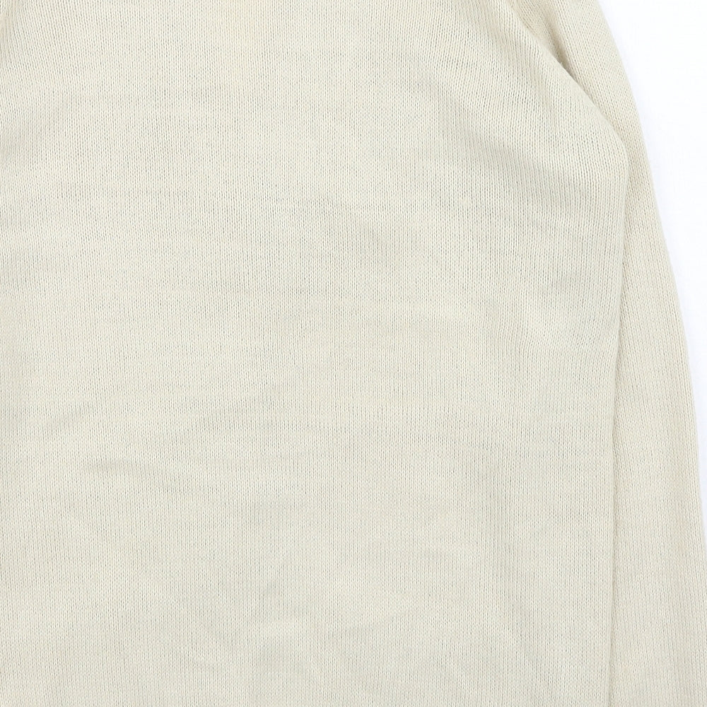 Damart Womens Beige Round Neck  Acrylic Cardigan Jumper Size 10