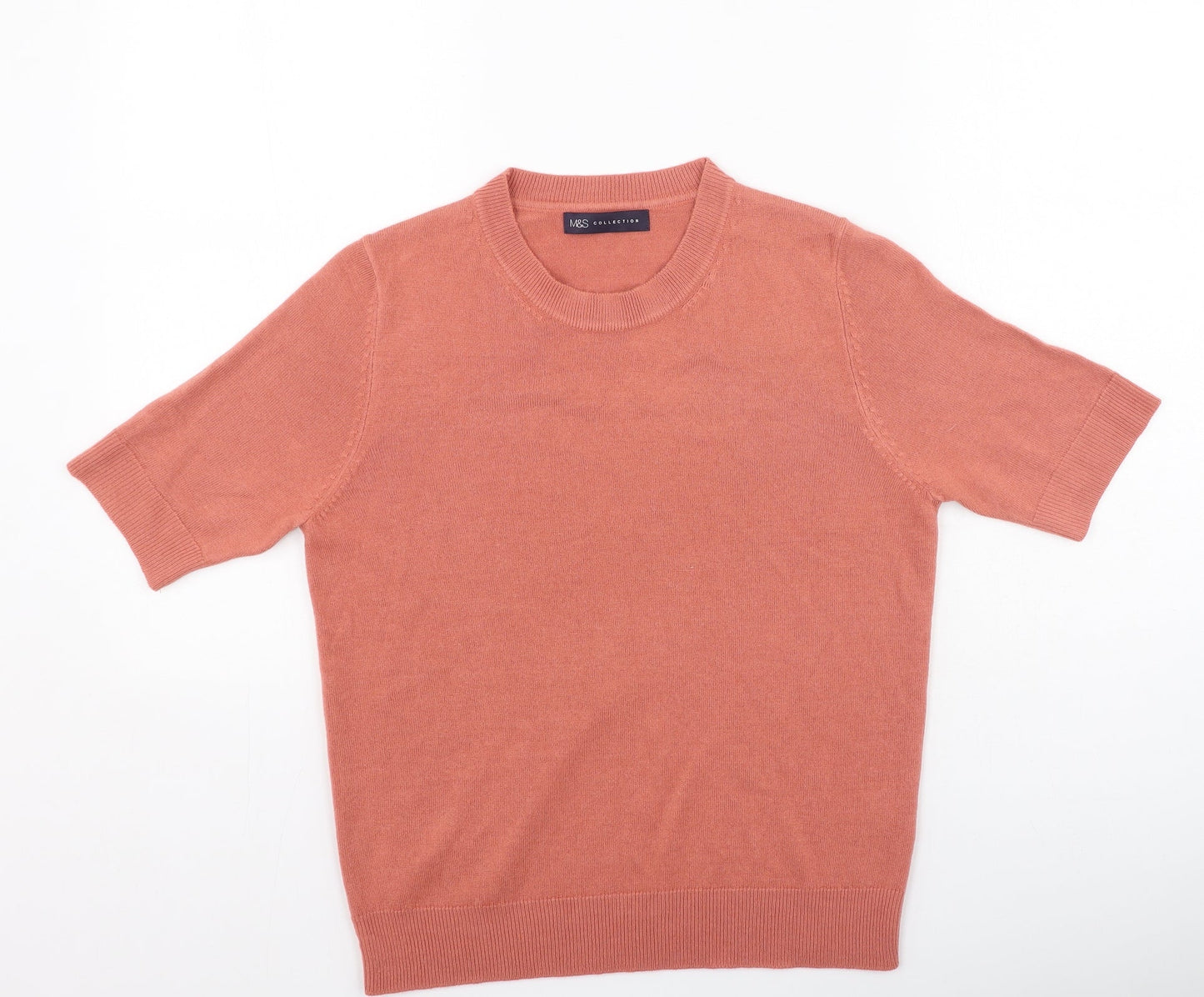 Marks and Spencer Womens Orange Round Neck  Acrylic Pullover Jumper Size 12