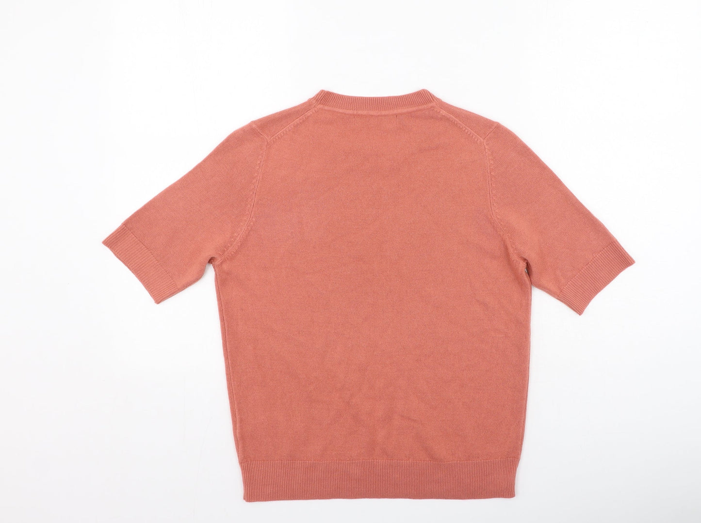 Marks and Spencer Womens Orange Round Neck  Acrylic Pullover Jumper Size 12