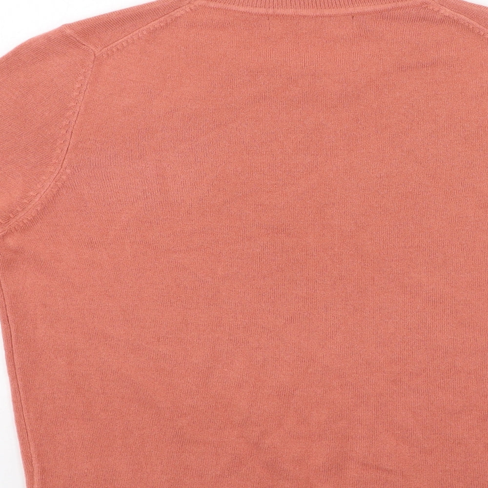 Marks and Spencer Womens Orange Round Neck  Acrylic Pullover Jumper Size 12